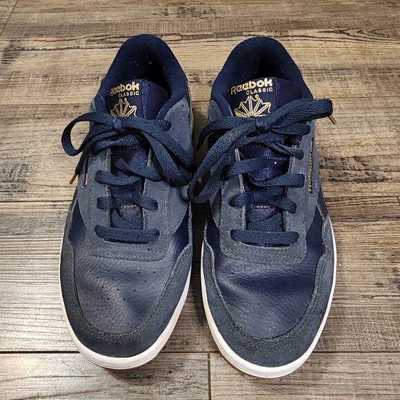 Reebok classic Womens size 8.5 shoes blue leather comfort sneakers - Picture 6 of 9